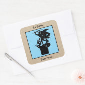 サンミカエル&ドラゴン蔵書票 スクエアシール (封筒)