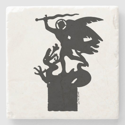 サンミカエル&ドラゴン ストーンコースター (正面)