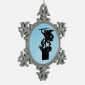 サンミカエル&ドラゴン スノーフレークピューターオーナメント (左)