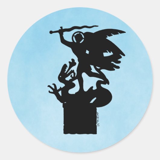 サンミカエル&ドラゴン ラウンドシール (正面)