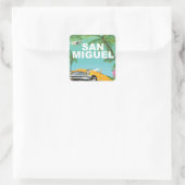 サンミゲルエルサルバドルのヴィンテージ旅行ポスター スクエアシール (バッグ)