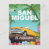 サンミゲルエルサルバドルのヴィンテージ旅行ポスター ポストカード (正面)