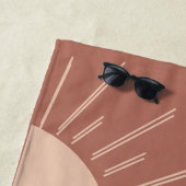 サンミニマルモノグラムテラコッタ秋バチェロレッテ ビーチタオル (インサイチュ)