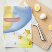 サンムーンイエロースターキッチンハンドタオル キッチンタオル (四つ折り)