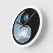 サンムーンインヤン ラウンド壁時計 (傾斜)