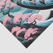 サンムーンウェーブフローラマウンテンピンクセージティール(緑がかった色) 薄葉紙 (詳細)