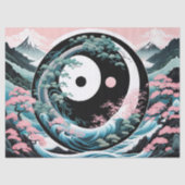 サンムーンウェーブフローラマウンテンピンクセージティール(緑がかった色) 薄葉紙 (正面)