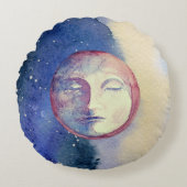 サンムーンウォーターの色かわいいヴィンテージウィッチー天空 ラウンドクッション (正面)