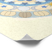 サンムーンスターズイエローアンドブルーマンダラプリント ポスター (角)