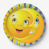 サンムーンスターズパーティーグッズ紙プレート ペーパープレート (正面)