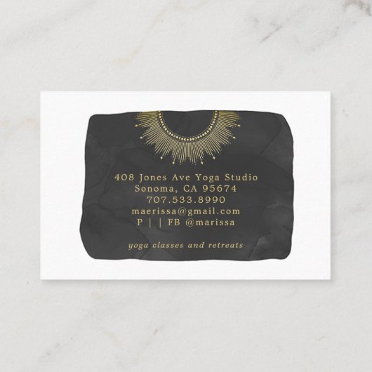 サンムーンスターズ金ゴールドカラメルヨガスタジオ 名刺 (裏面)