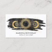 サンムーンスターズ金ゴールド白黒ジュエリーデザイナー 名刺 (正面)