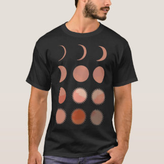 サンムーンフェイズ抽象芸術ボヘミアンプルオーバー Tシャツ