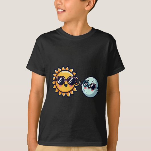 サンムーンフレンズ太陽のトータルEclipse 2024ボーイズGir Tシャツ (正面)