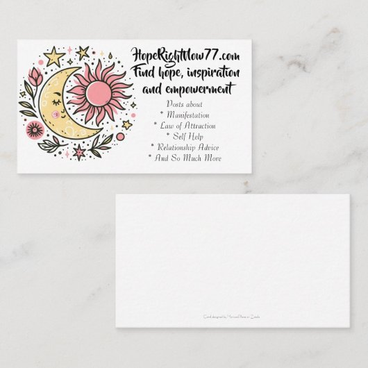 サンムーンフローラピンクイエローウェブサイト 名刺 (正面/裏面)