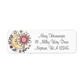 サンムーンフローラピンクイエロー〔占星術の〕十二宮図 占星術の ラベル (正面)