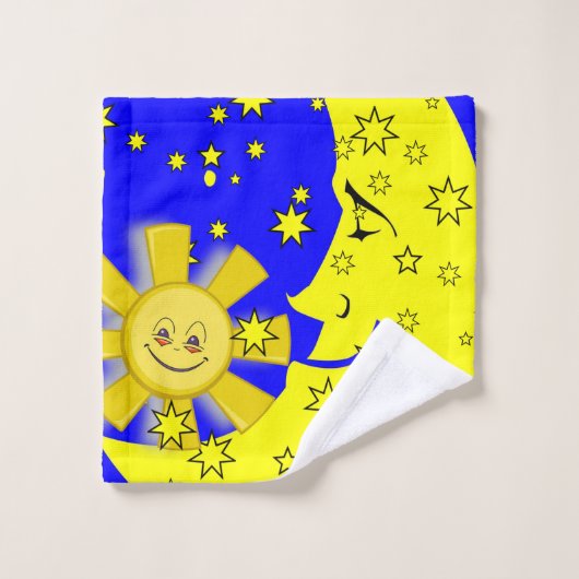 サンムーンブルー手洗い手洗いタオルのセット バスタオルセット (ウォッシュタオル)