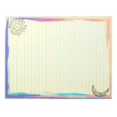 サンムーン素朴が黄色の青い線 ノートパッド (正面)