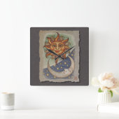 サンムーン&スターズ スクエア壁時計 (ホーム)