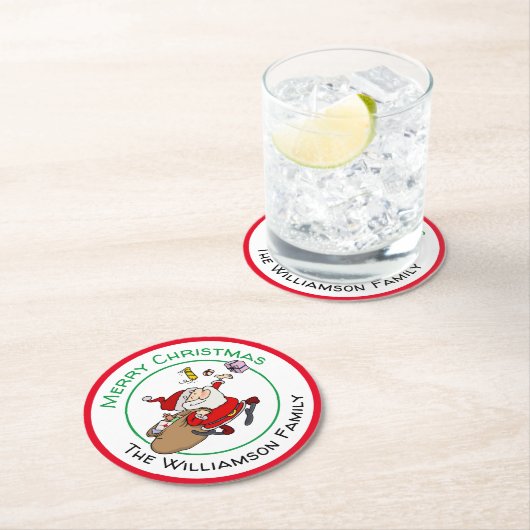 サンメリータが笑顔でクリスマスプレゼント ラウンドペーパーコースター (インサイチュ)