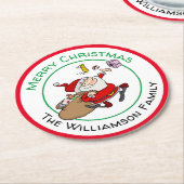 サンメリータが笑顔でクリスマスプレゼント ラウンドペーパーコースター (アングル)