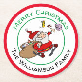 サンメリータが笑顔でクリスマスプレゼント ラウンドペーパーコースター (正面)