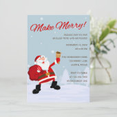 サンメリータタイポグラフィホリデーパーティー招待状 招待状 (スタンド正面)