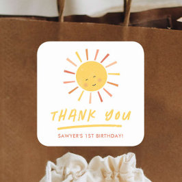 サンモダン子供の誕生日パーティーお願い スクエアシール