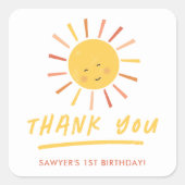 サンモダン子供の誕生日パーティーお願い スクエアシール (正面)