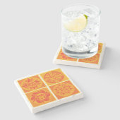 サンモダン顔オレンジコースター ストーンコースター (横)