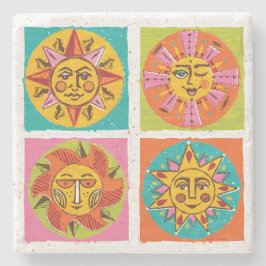 サンモダン顔コースター ストーンコースター