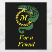 サンモノグラムを抱くトライゲーターリザードハグ ワインラベル (シングルラベル)