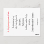 サンユーフォルシノスザ調理師祈りの言葉カード ポストカード (裏面)