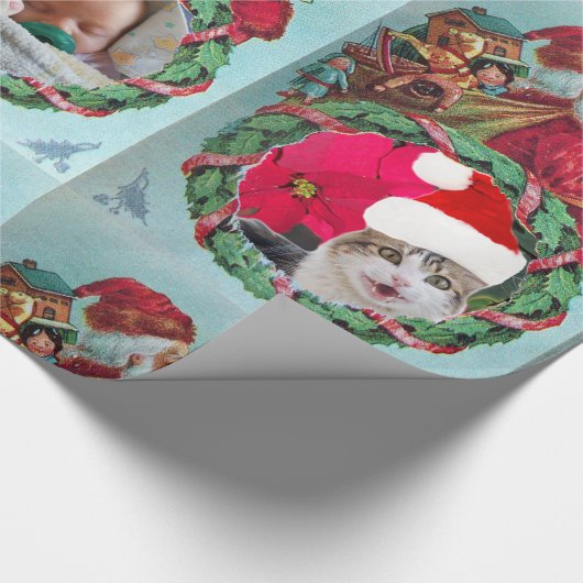 サンユーモアのあるタおもしろいクリスマスクラウン写真テンプレート ラッピングペーパー (角)