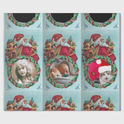 サンユーモアのあるタおもしろいクリスマスクラウン写真テンプレート ラッピングペーパー (フラット)