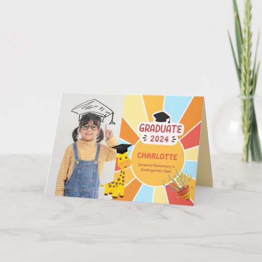 サンライキッズ幼稚園卒園写真発表 招待状 (正面)