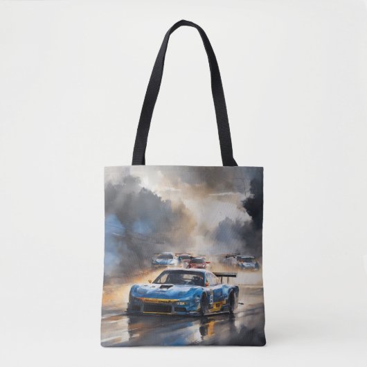 サンライジングとブルーレースカー トートバッグ (正面)