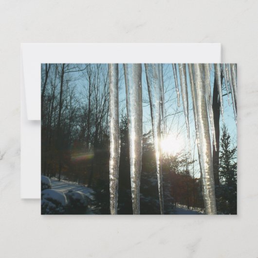 サンライズから氷柱の冬の自然写真 (正面)