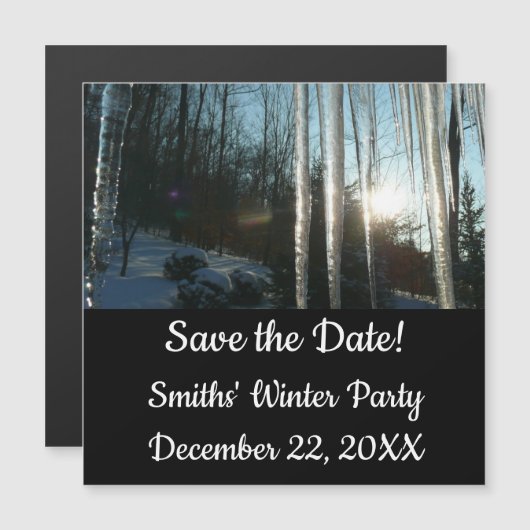 サンライズから氷柱の冬の自然写真 (正面/裏面)