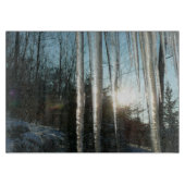 サンライズから氷柱の冬の自然写真 カッティングボード (正面)