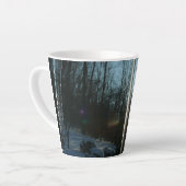 サンライズから氷柱の冬の自然写真 カフェラテマグ (左アングル)