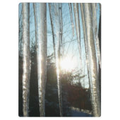 サンライズから氷柱の冬の自然写真 クリップボード (裏面)