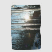 サンライズから氷柱の冬の自然写真 ゴルフタオル (正面)