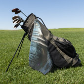 サンライズから氷柱の冬の自然写真 ゴルフタオル (グリーン)