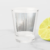 サンライズから氷柱の冬の自然写真 ショットグラス (裏面)