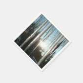 サンライズから氷柱の冬の自然写真 スタンダードカクテルナプキン (角)