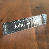 サンライズから氷柱の冬の自然写真 デスクネームプレート (側面)