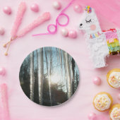 サンライズから氷柱の冬の自然写真 ペーパープレート (パーティー)