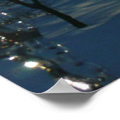 サンライズから氷柱の冬の自然写真 ポスター (角)