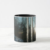 サンライズから氷柱の冬の自然写真 マグカップ (中央)
